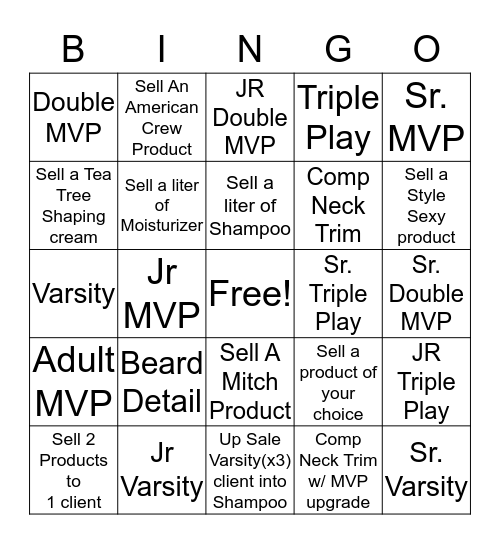 Who's The Real MVP Bingo Card