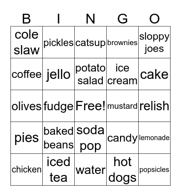 Family Reunion Bingo Card