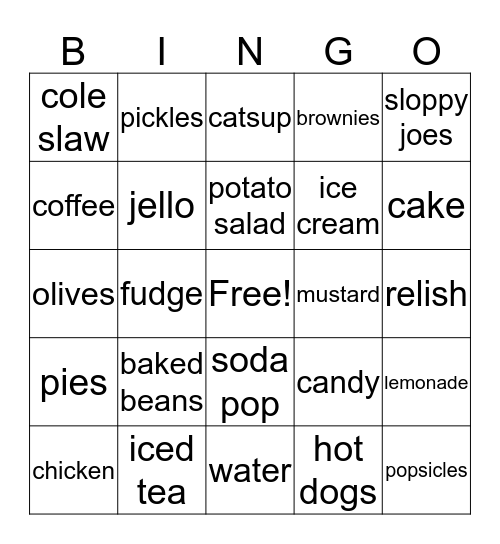 Family Reunion Bingo Card