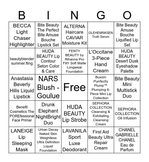 Mikta's Bridal Shower Bingo Card