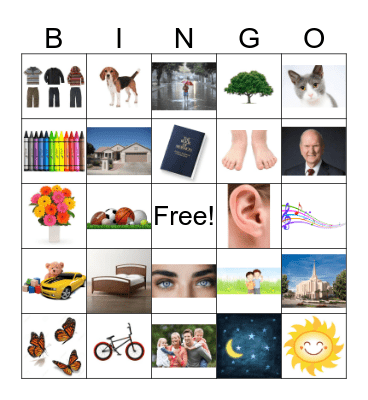 Things to be thankful for Bingo Card