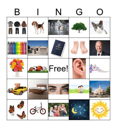 Things to be thankful for Bingo Card
