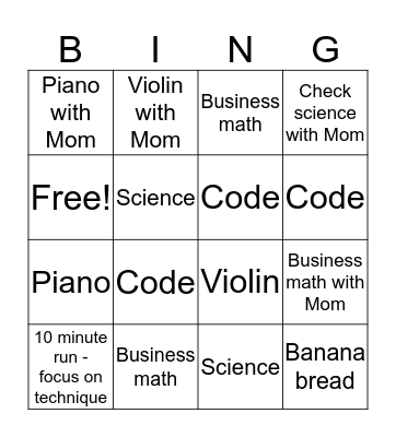 Ian Bingo Card