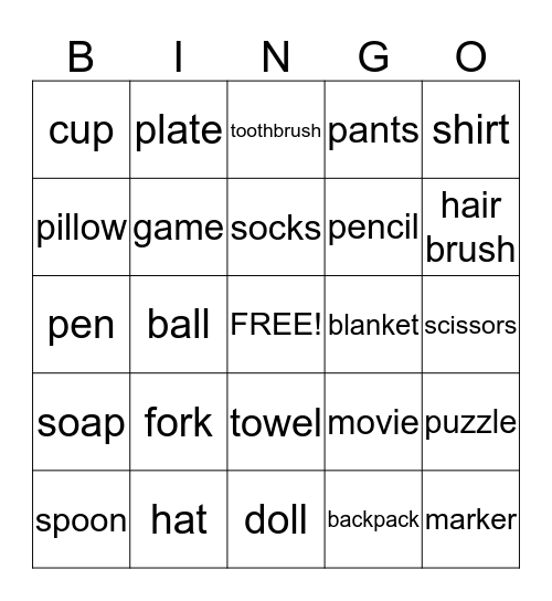 Liam's scavenger hunt bingo Card