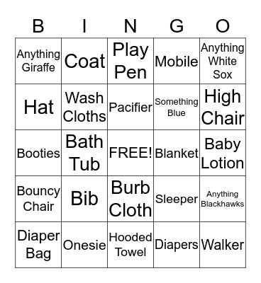 Jaclyn & Steven Baby Shower Bingo Card