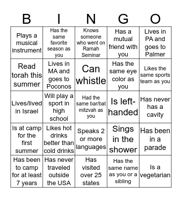 FIND SOMEONE WHO... Bingo Card