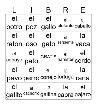 ¿Qué dice el zorro? Bingo Card