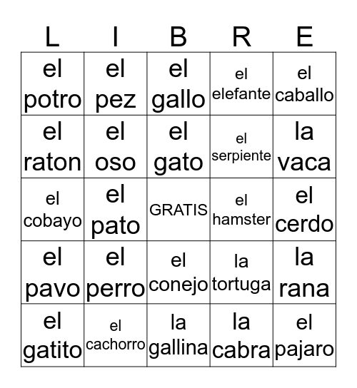 ¿Qué dice el zorro? Bingo Card
