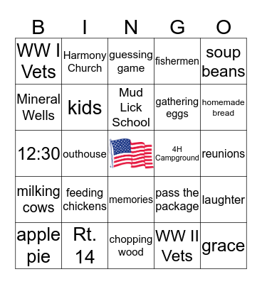 JACOB BROWN REUNION Bingo Card