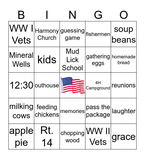 JACOB BROWN REUNION Bingo Card