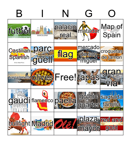 Spain Bingo Card