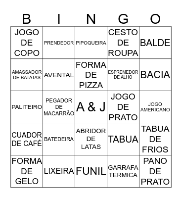 Anderson & Janaina Bingo Card