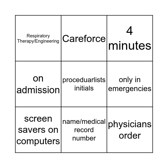 JACHO READY Bingo Card