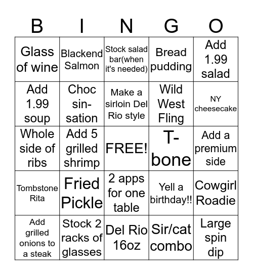Server Bingo!!!! Bingo Card