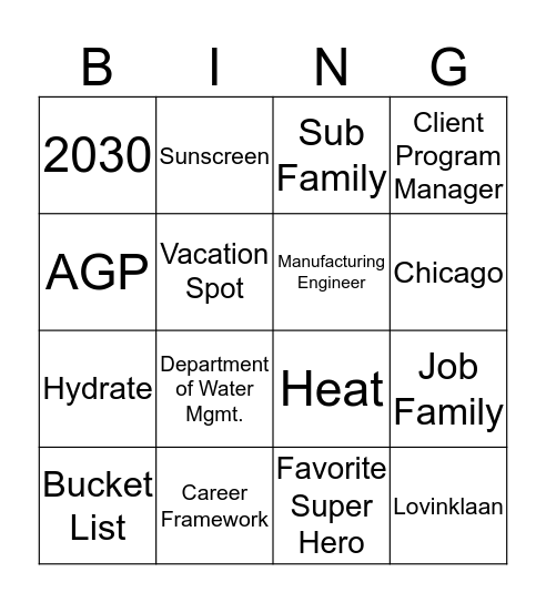 Shared Services Bing(o)! Bingo Card
