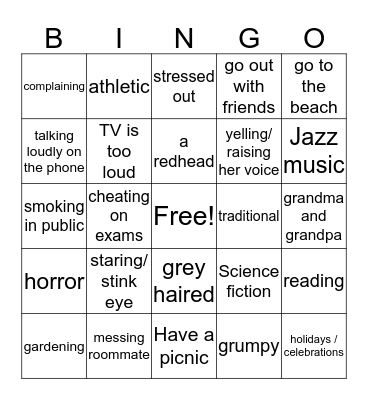 PE 2    Review  Units 3-5  Bingo Card