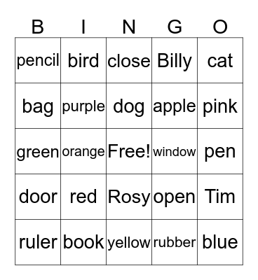 What's This? Bingo Card