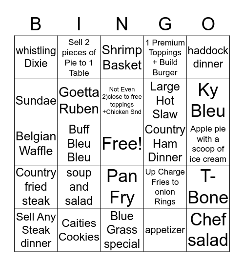 Colonial Cottage Server Bingo Card