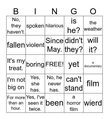 Units 1-2 (Card 1) Bingo Card