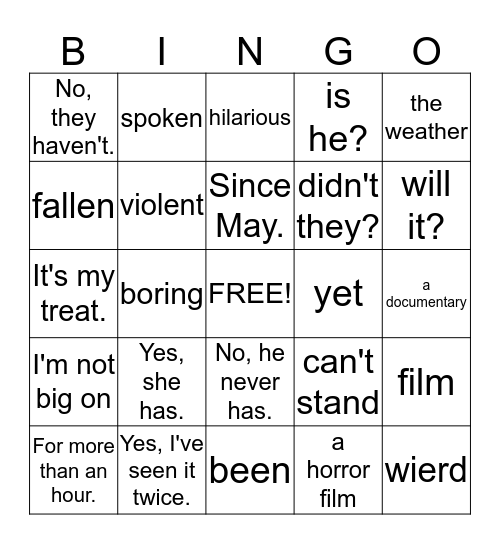Units 1-2 (Card 1) Bingo Card