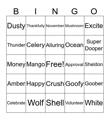 DRREAM Bingo Card