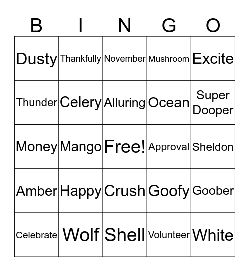 DRREAM Bingo Card