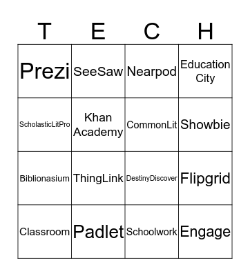 ED TECH Bingo Card