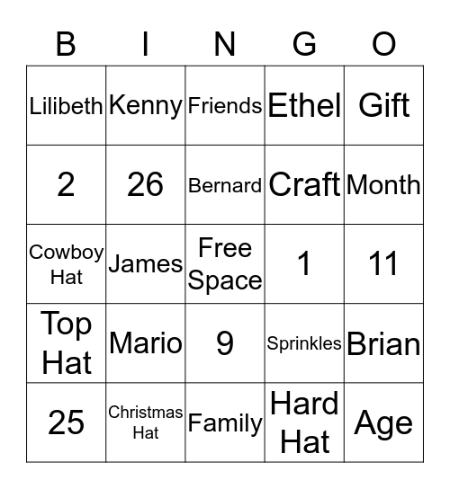 Hat's Off  Bingo Card