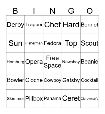 Hat's Off Bingo Card