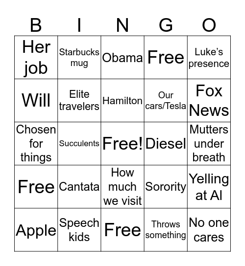 Iowa Bingo Card
