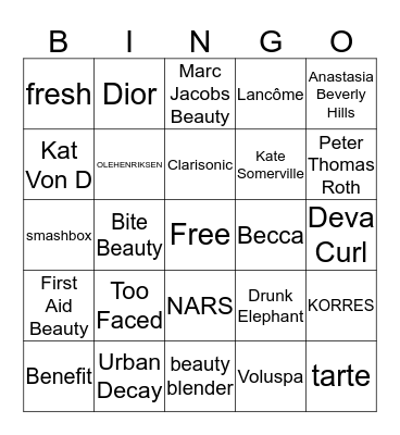Mikta's Bridal Shower Bingo Card