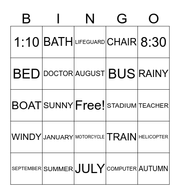 P3/5 BINGO Card