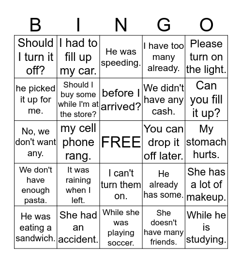 Units 5-6 Bingo Card