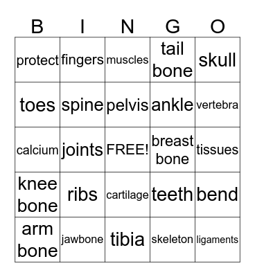 Bone Bingo Card