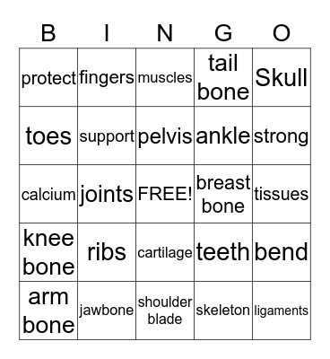 Bone Bingo Card