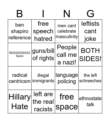 alt-right bingo Card