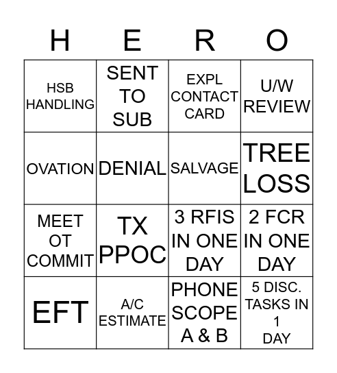 FIRE TEAM MANAGED Bingo Card