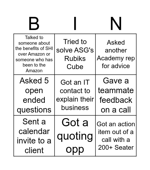 Igloo Week 2 (3) Bingo Card