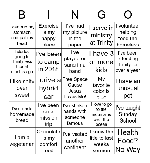 Games, Giggles & Gabbing Bingo Card