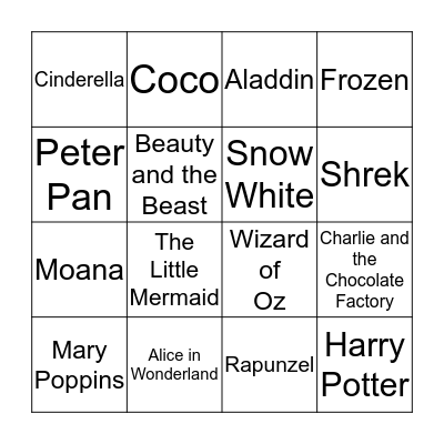 Movie Magic Bingo Card