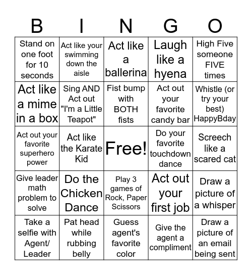 Bonkers Bingo Card