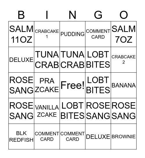 FREAKY FRIDAY TEAM BINGO  Bingo Card