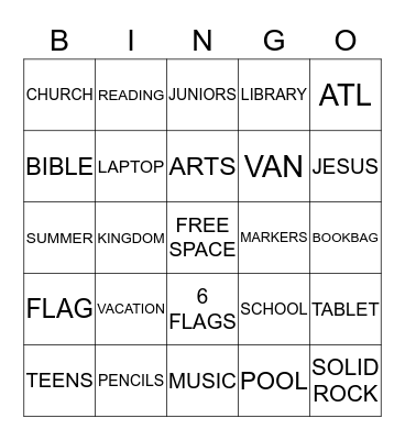 BACK2SCHOOL Bingo Card