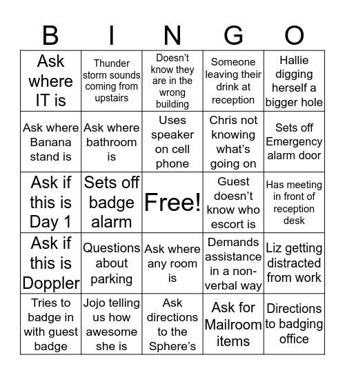 MEETING CENTER BINGO Card