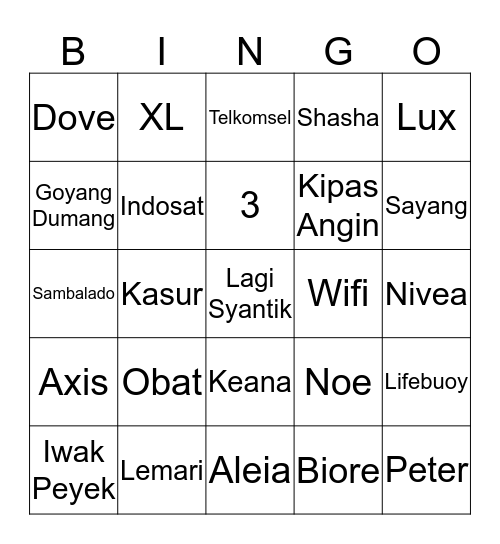 Noe's Bingo Card