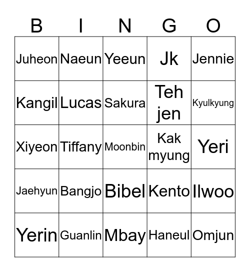 ENAMOONBIN98 Bingo Card
