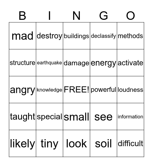 Expedition 5 Lesson 1 Bingo Card