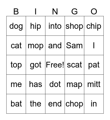Granny's Bingo Card