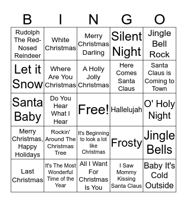 Christmas Singo Bingo Card