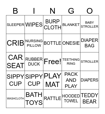 BABY SHOWER BINGO Card